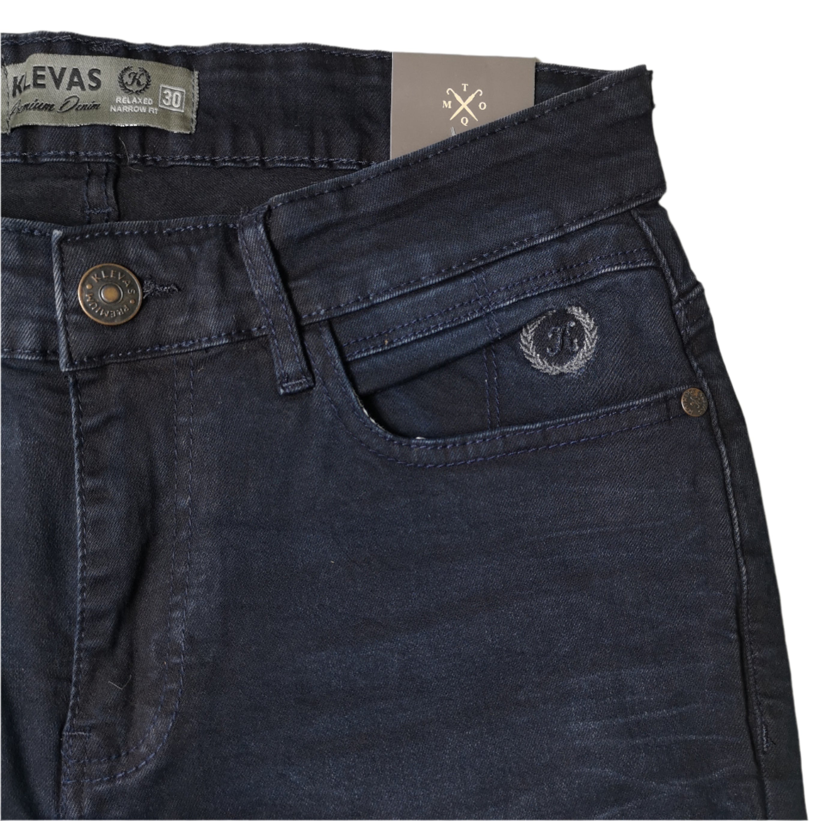 Klevas Dory Mens Blue Black Jeans