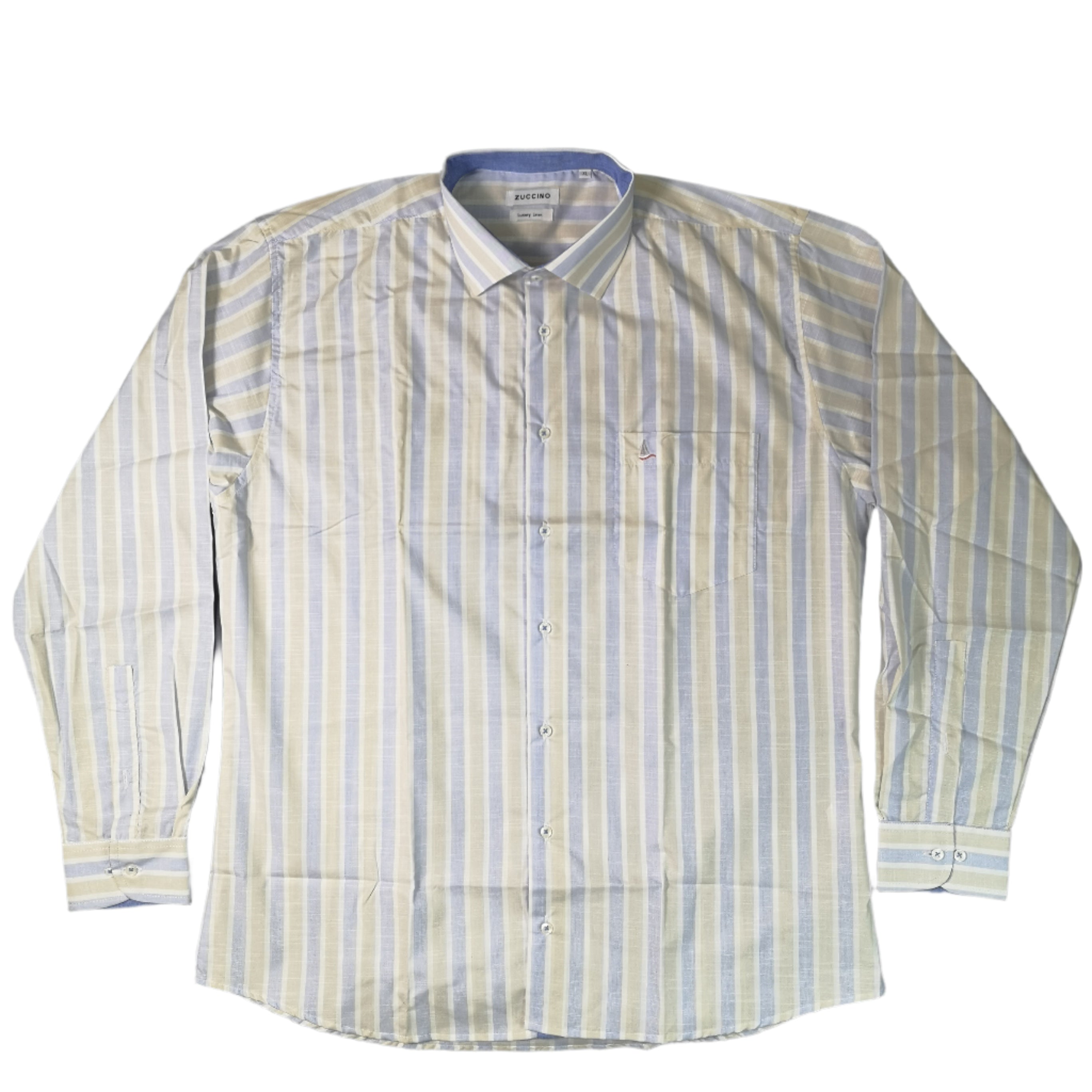 Zuccino Italy Stripe LS L.Blue Shirt