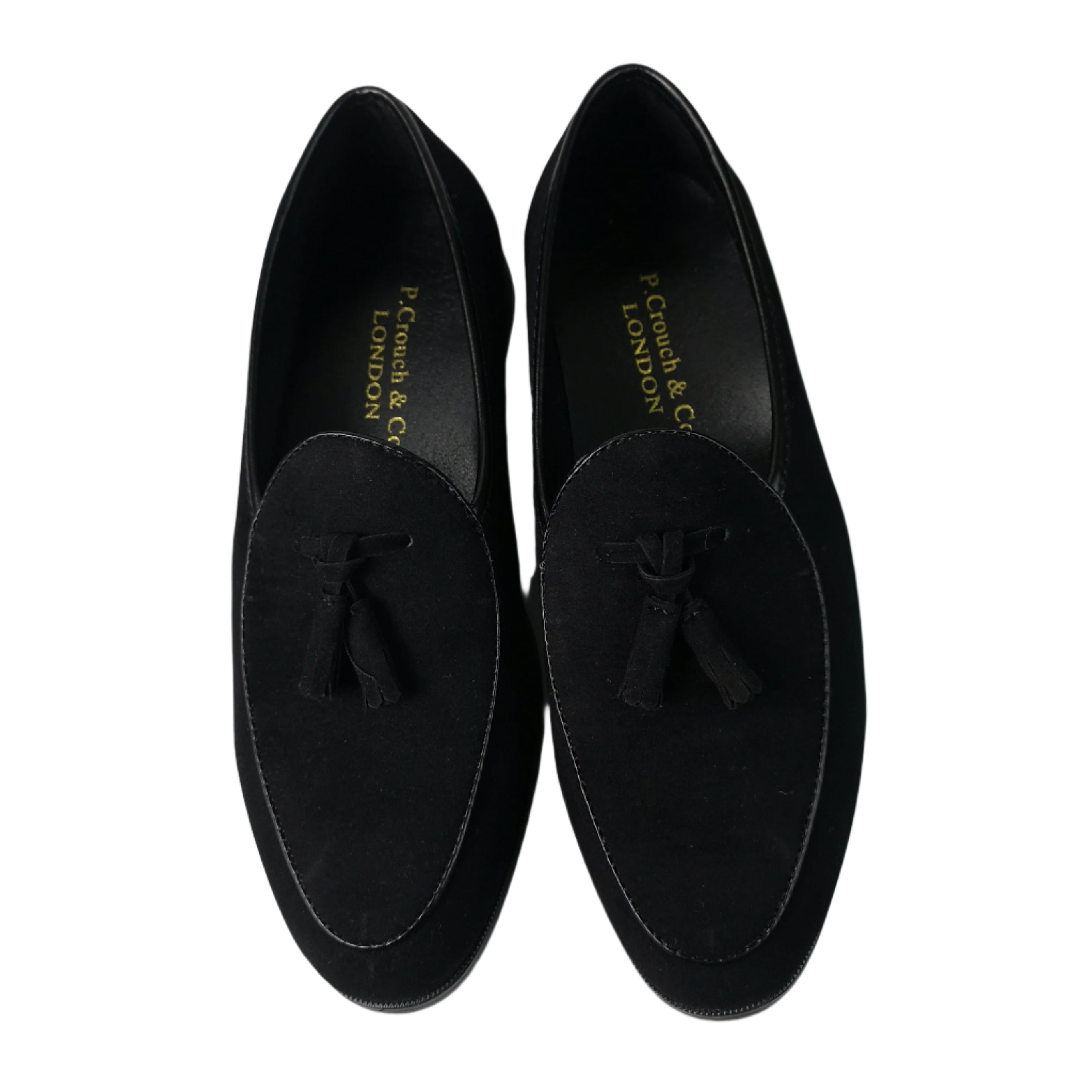 P CROUCH & CO Black Suede Shoe