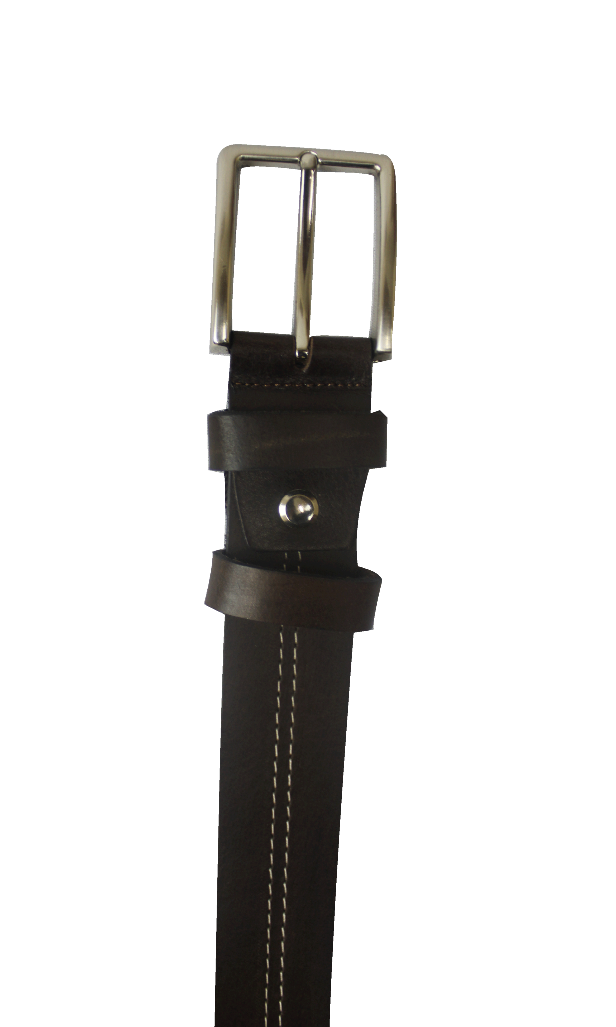 RAW HYDE WHITE STRIPE DARK BROWN BELT