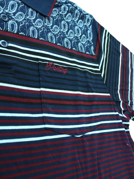 POINTING S/S Navy/Burgundy Golfer