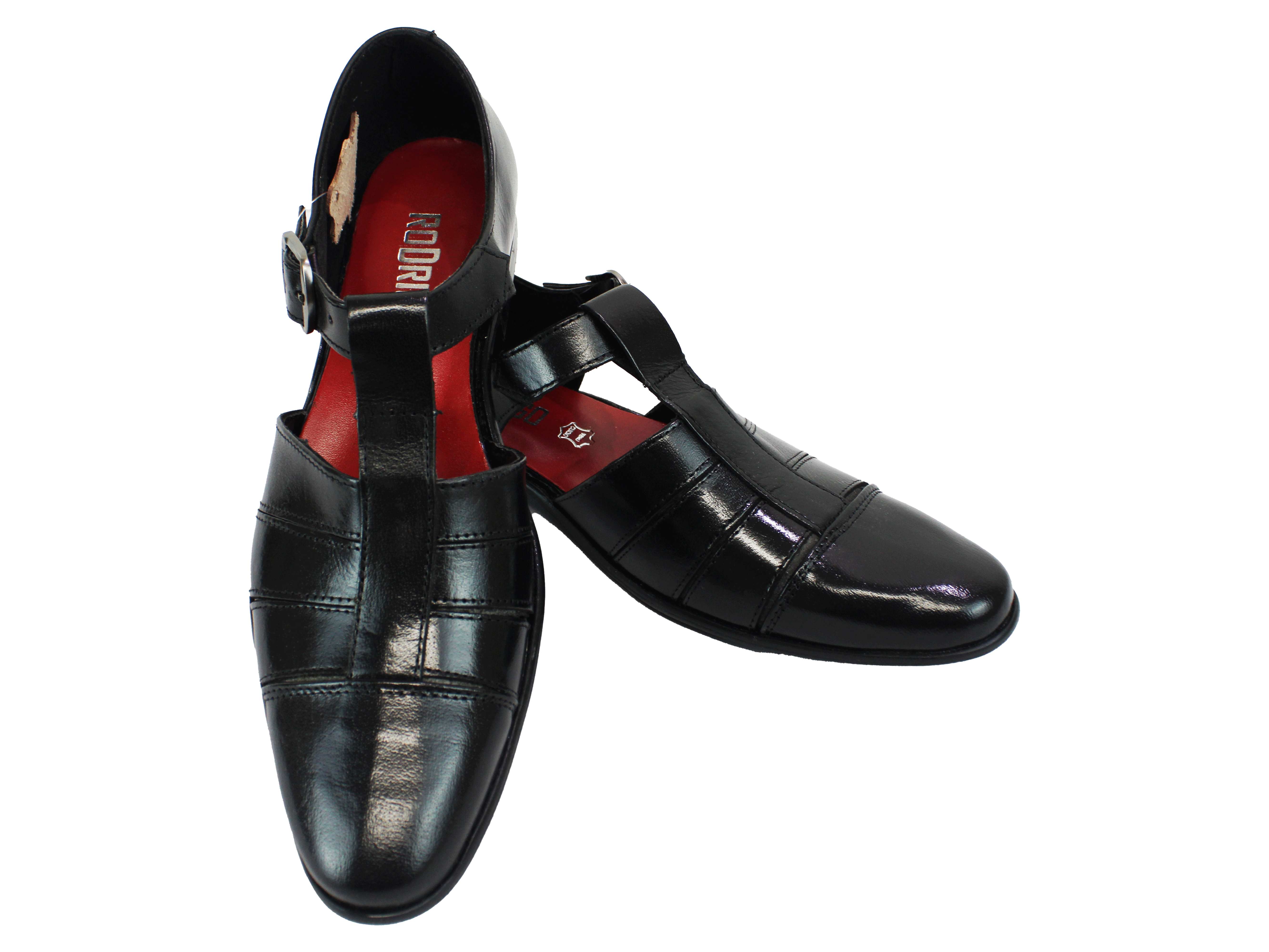 Rodrigo Black Leather Shoe Sandal
