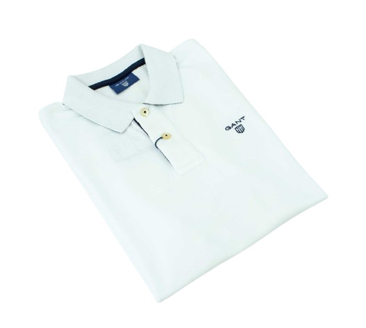 Gant Original SS Pique Contrast Collar White Navy Golfer