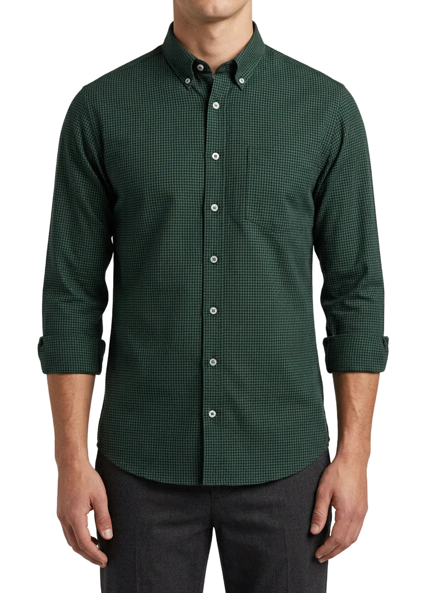 Aero Long Sleeve Green Pattern Shirt