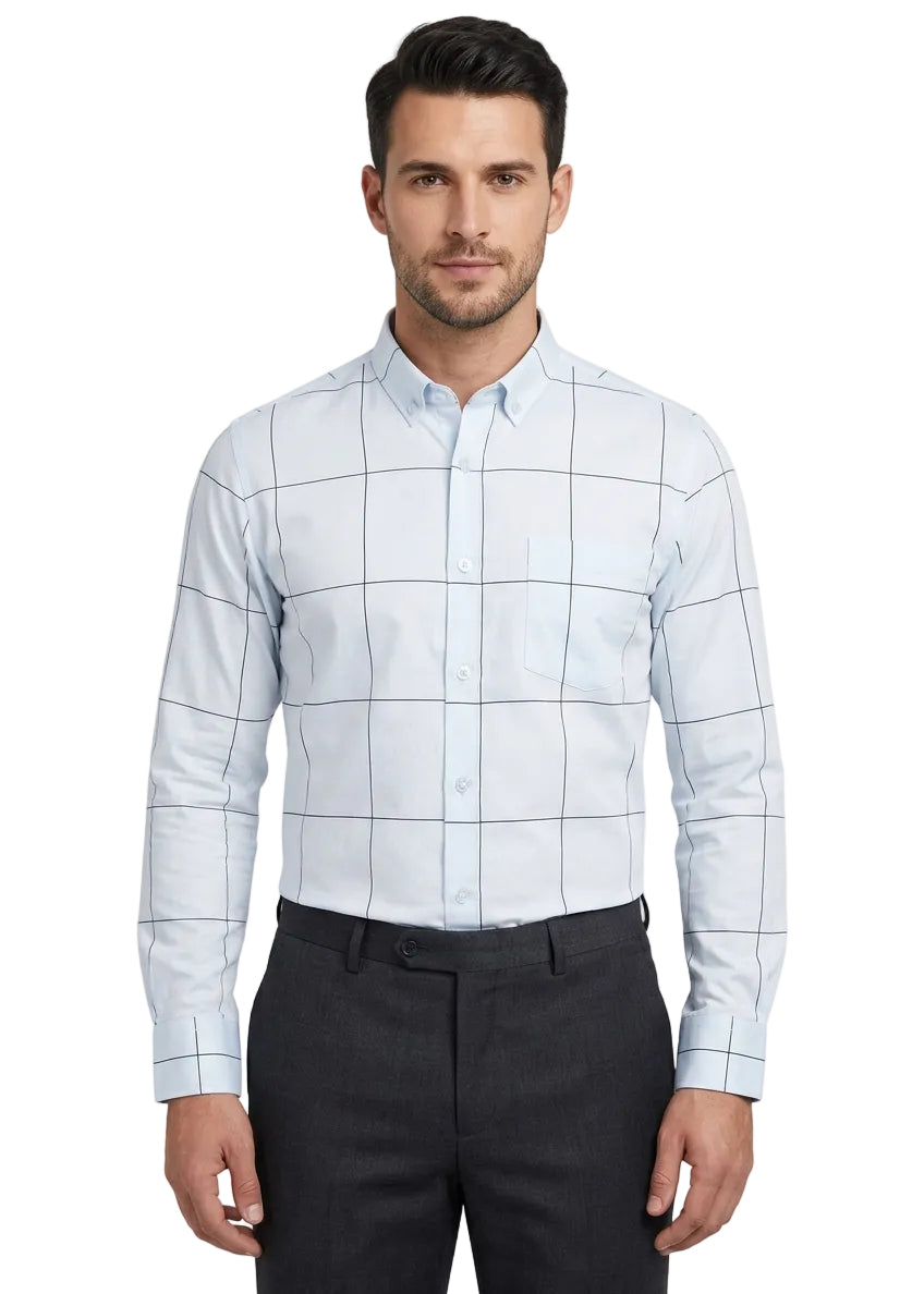 Zafferano Long Sleeve Slim Fit Shirt – Sky Blue