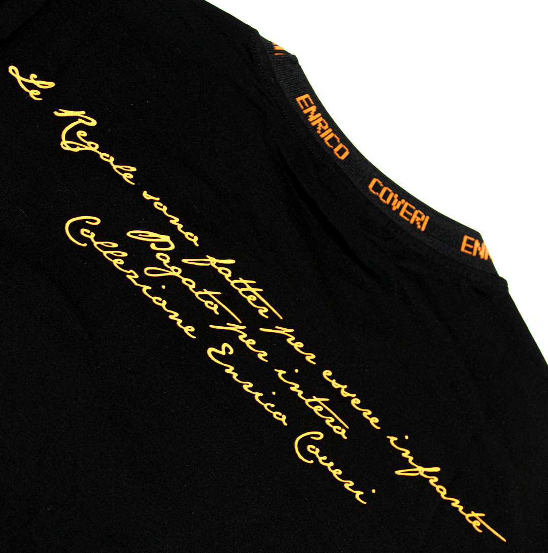 Enrico Coveri Black Logo Signature Crew T shirt