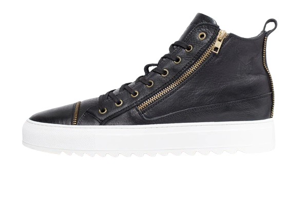MMS Leather Black Boot 1/4 Zip Italian Sneaker
