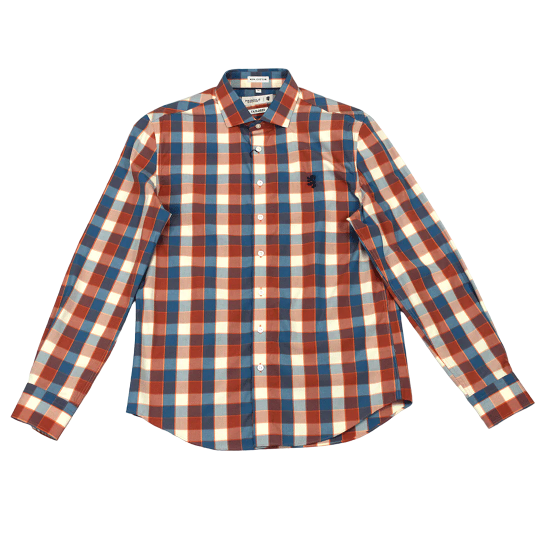 Pringle Rust Check LS Tailored Shirt