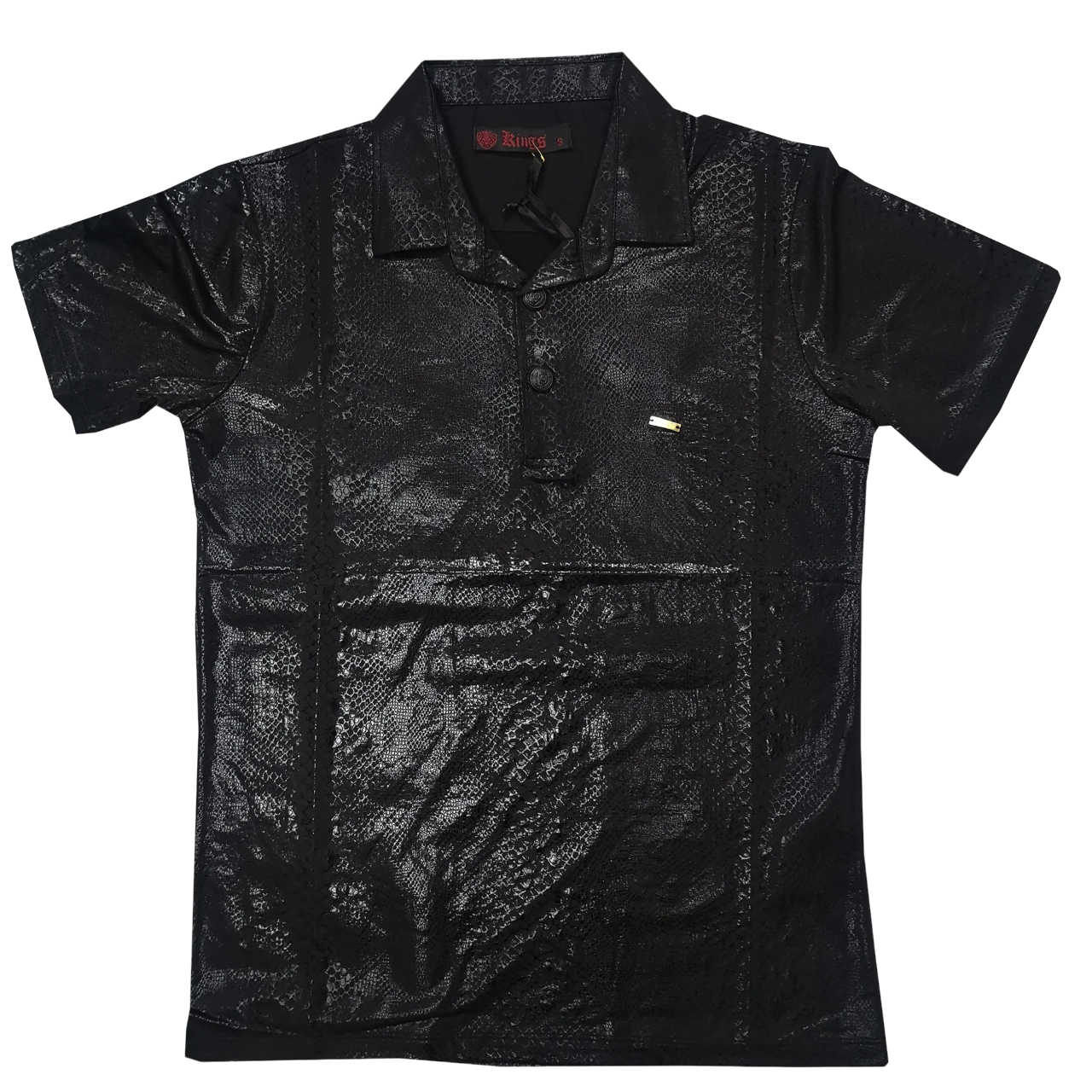 Kings Snake Leather Black SS Golf Shirt