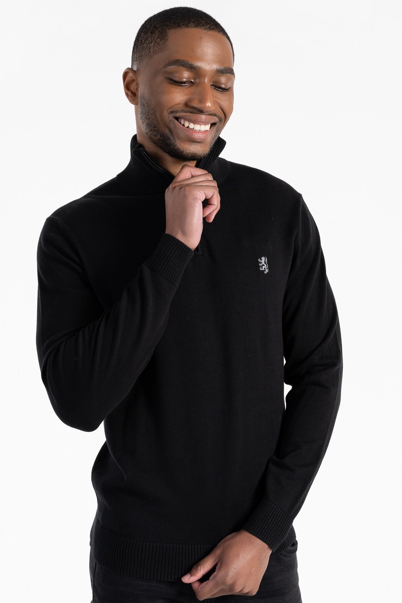 Pringle 1/4 Zip Black Sweater Knitwear