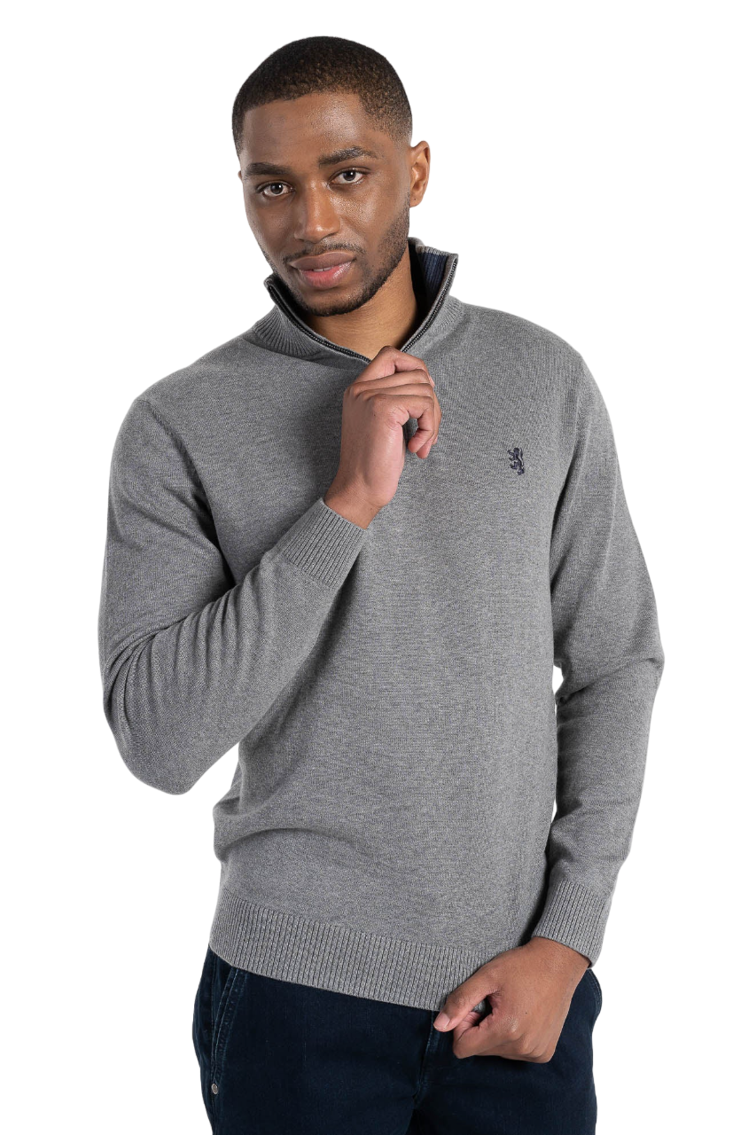 Pringle Grey Sweater 1/4 Zip KnitWear