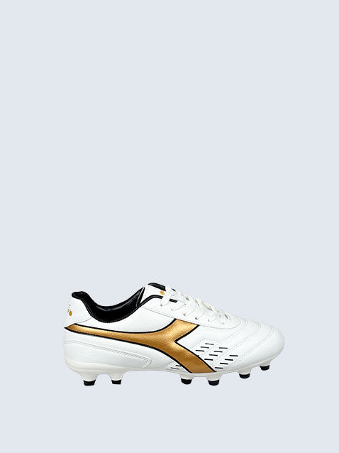 Diadora White/Gold Baleno Soccer Boot