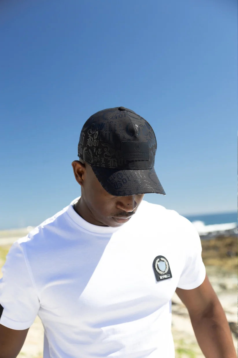 Borelli Black Ugoline Printed Peak Cap