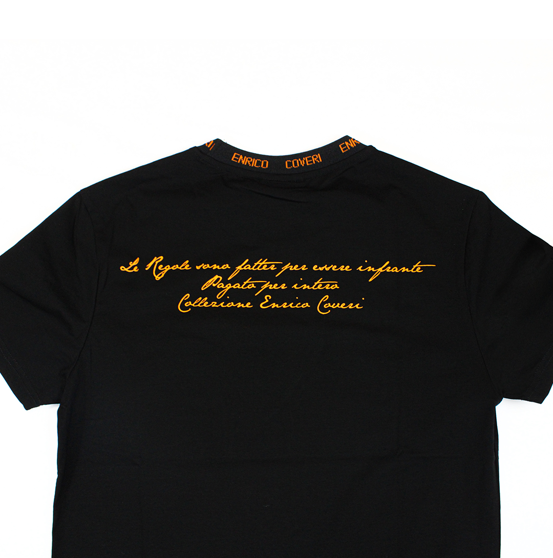Enrico Coveri Black Logo Signature Crew T shirt