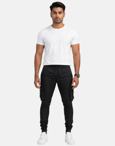 COVALI Black Cargo Pants