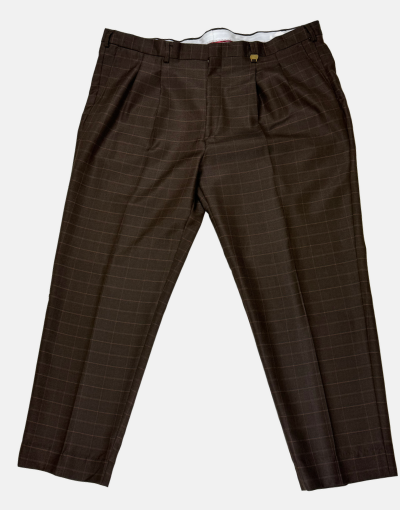 Navada 2 Pleat Executive Brown Trouser