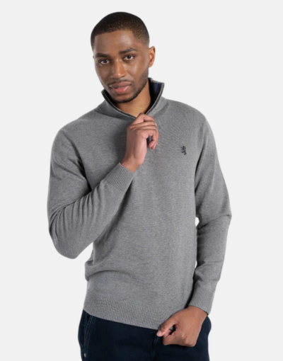 Pringle Grey Sweater 1/4 Zip KnitWear