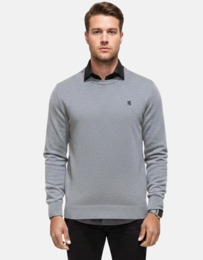 Pringle Grey Melange Lambswool Knitwear