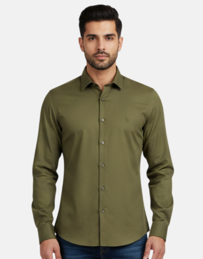 Pringle LS Slim Olive Tailored Fit Shirt