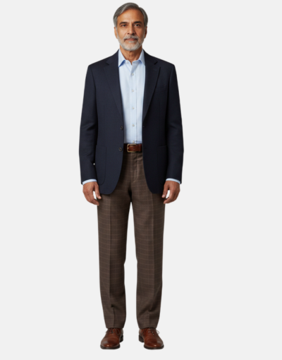 Navada Choc Brown 2 Pleat check Trouser