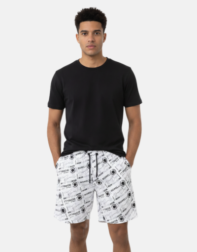 Borelli Curzio White Allover Print Cotton Short