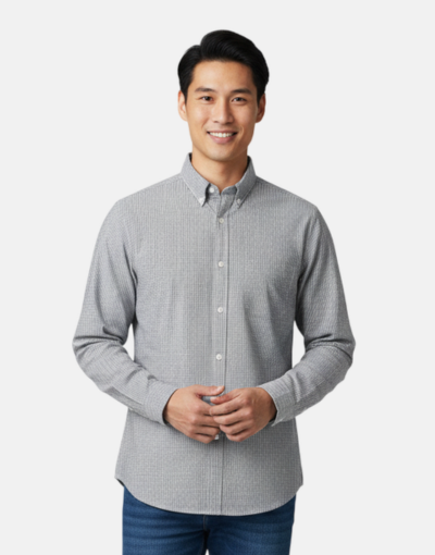 Aero LS Light Brown PinStripe Shirt