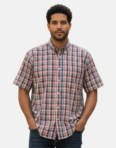 Aero SS Blue Check Shirt