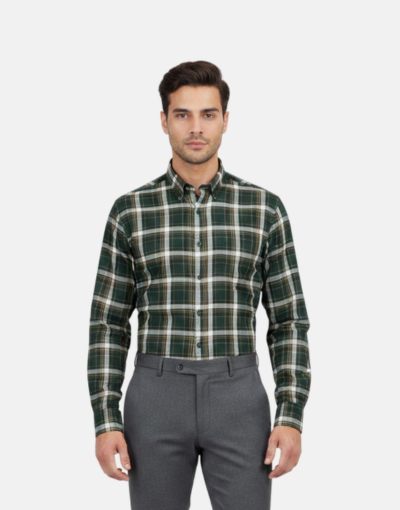 Lorenzini LS Classic Check Green Shirt