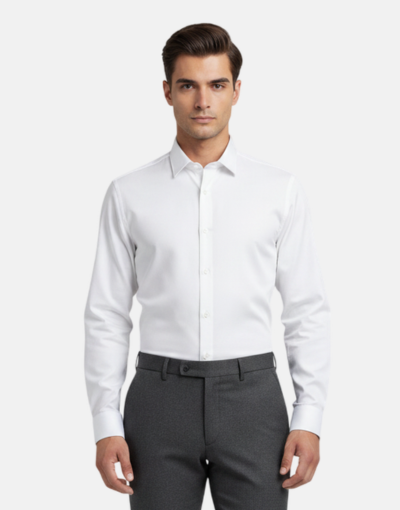 LORENZINI White Slim Fit L/S Shirt