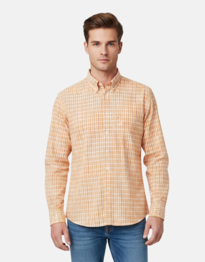 LORENZINI Orange Checkered L/S Shirt