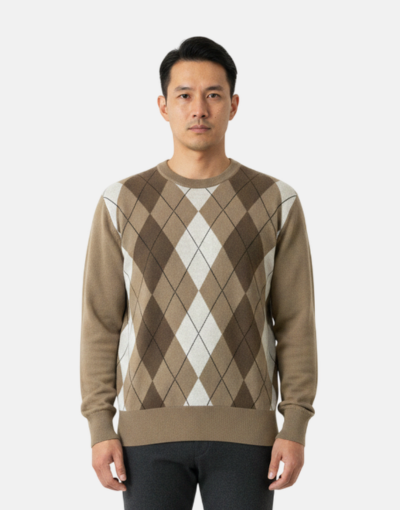 NEW GENTS Khaki Crew Neck Knitwear