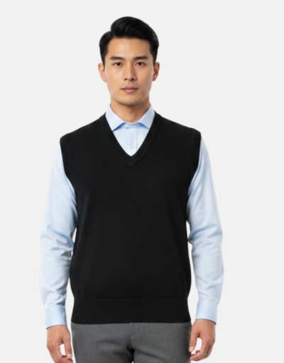 NEW GENTS Black V Neck Pullover Knitwear