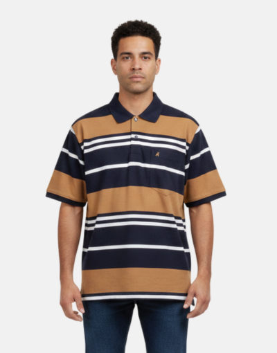 NEW GENTS Navy/Caramel SS Golfer