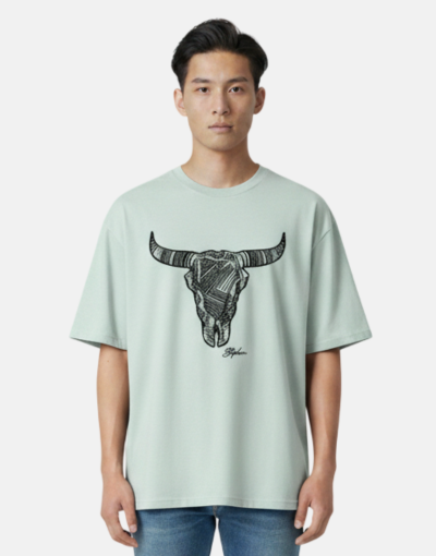Stephan Kings Nkuni Horn Zulu Blue Wax Mint T shirt