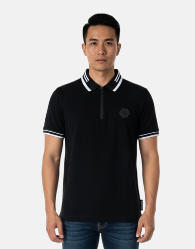 ENRICO COVERI Black Metal Logo Golfer