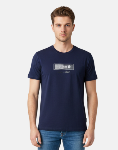 ENRICO COVERI Logo Navy T Shirt