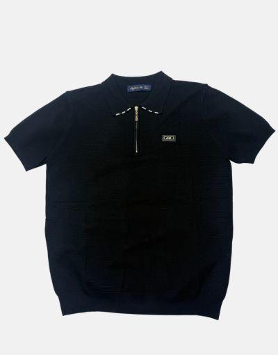 Stefano R Italian 1/4 Zip Black Knitwear Golfer