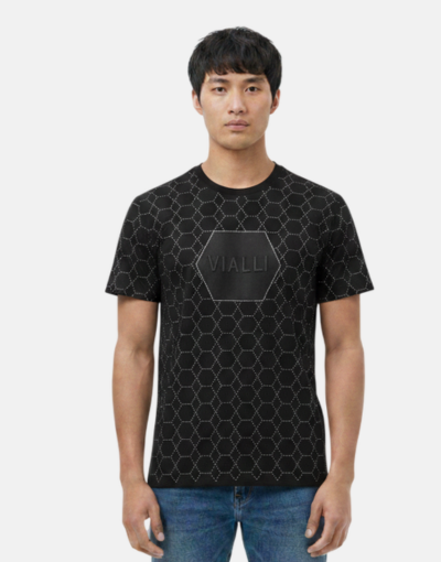 Vialli Escada Black Silver Italian T Shirt