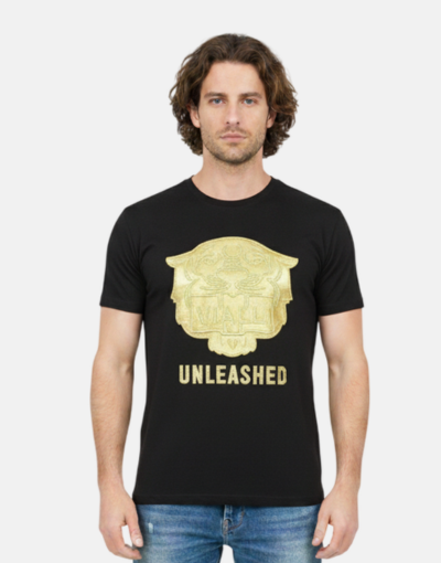 Vialli Bowa Gold Tiger Black T-Shirt