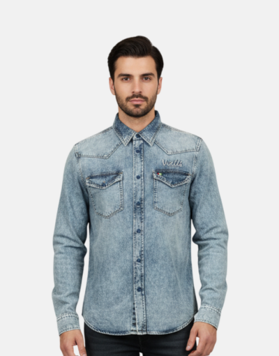 Vialli Bublioni Italia Denim Blue Shirt