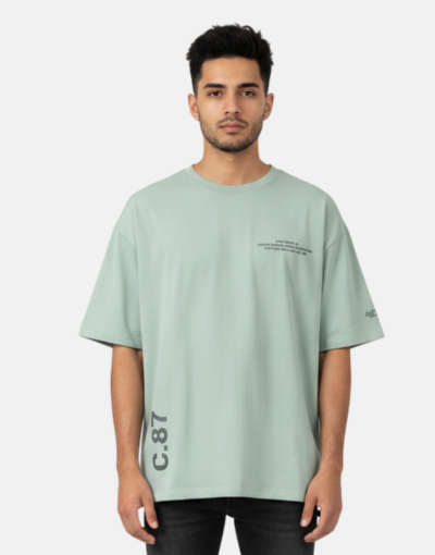 Cutty Slate Green Oversize Crew T shirt