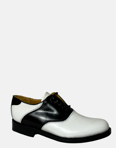Saxone of Scotland Pepsi Leather Black/White Shoe