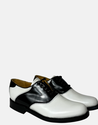 Saxone of Scotland Pepsi Leather Black/White Shoe