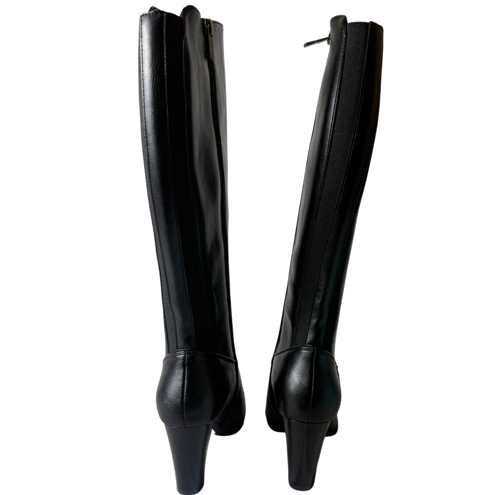 Hush Puppies Montana Black Knee-High Heeled Boots