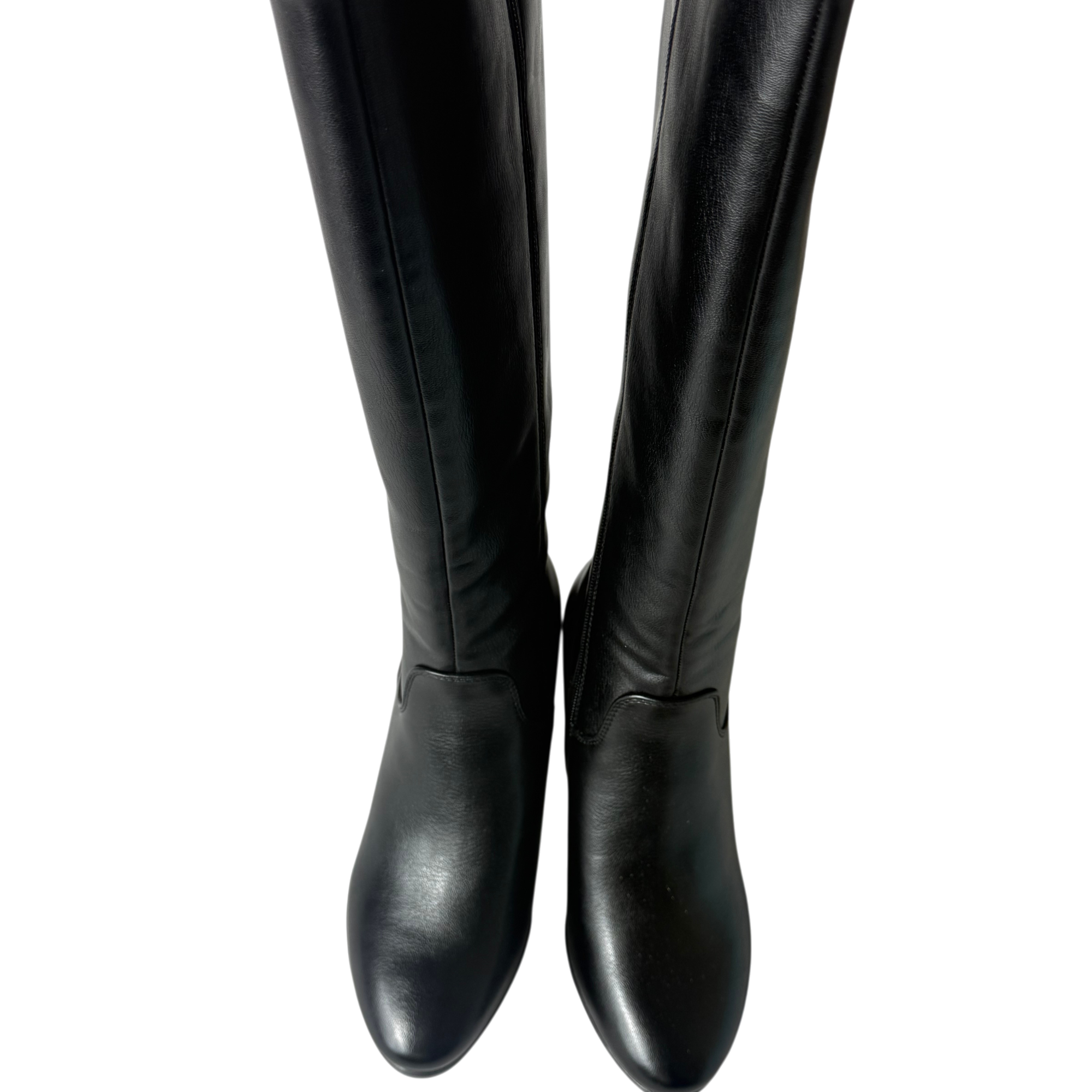 Hush Puppies Montana Black Knee-High Heeled Boots