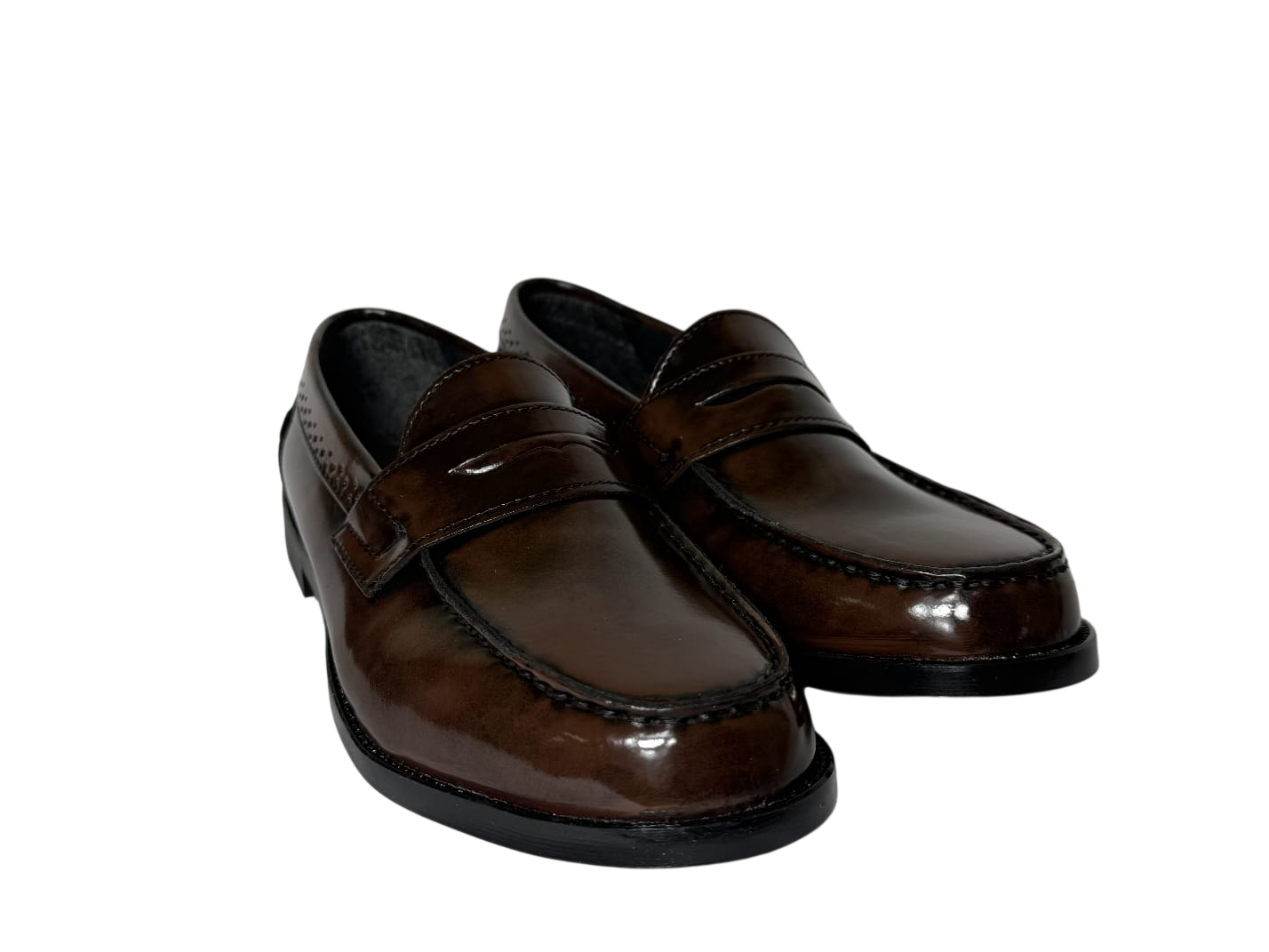 Latino Men's Tan Brown Hi Shine Moccassin