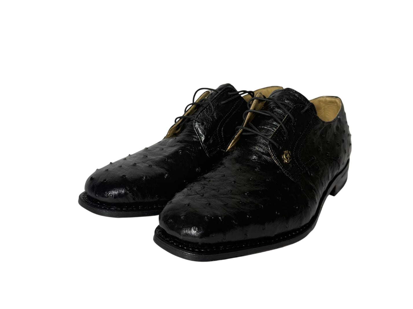 Crockett & Jones Black Genuine Ostrich Leather Shoe
