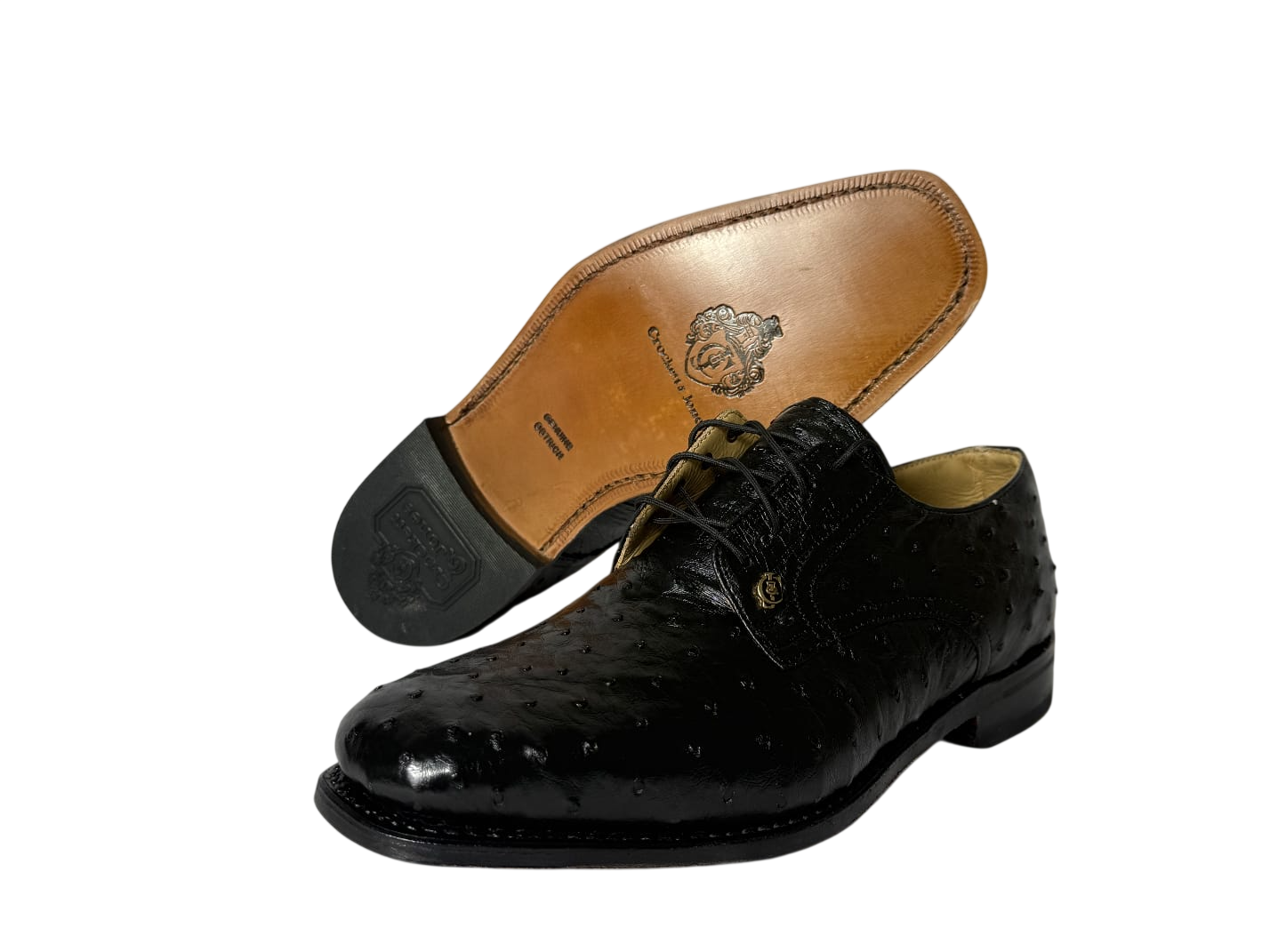 Crockett & Jones Black Genuine Ostrich Leather Shoe