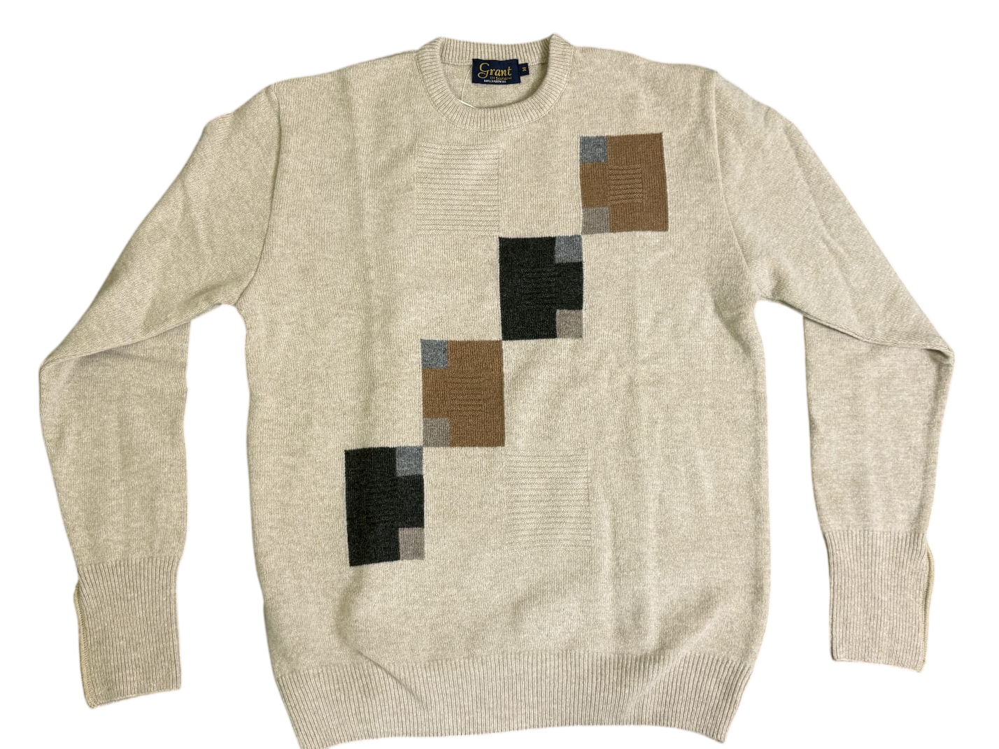 Grant of Scotland Colour Block Sweater Oat