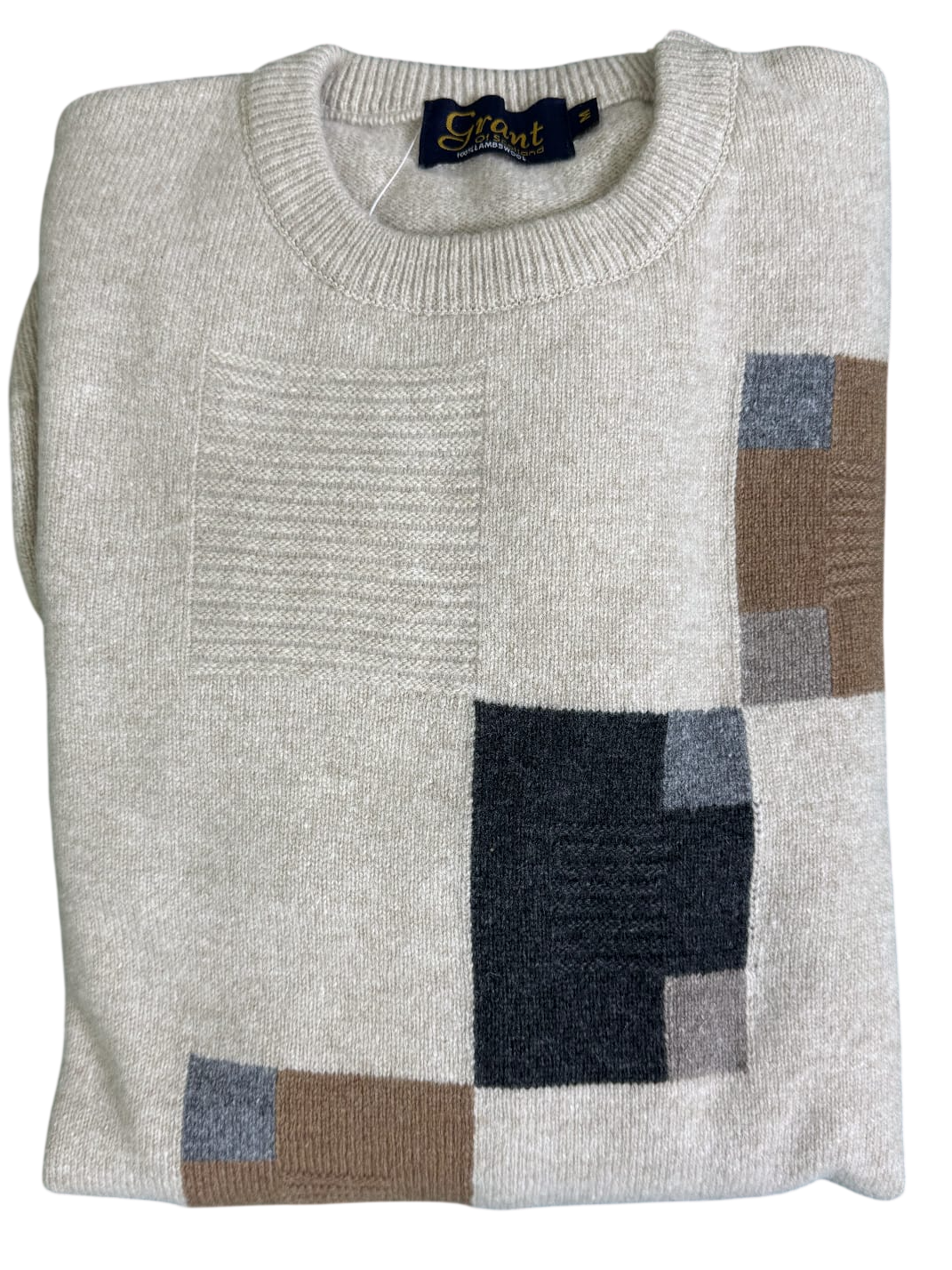 Grant of Scotland Colour Block Sweater Oat